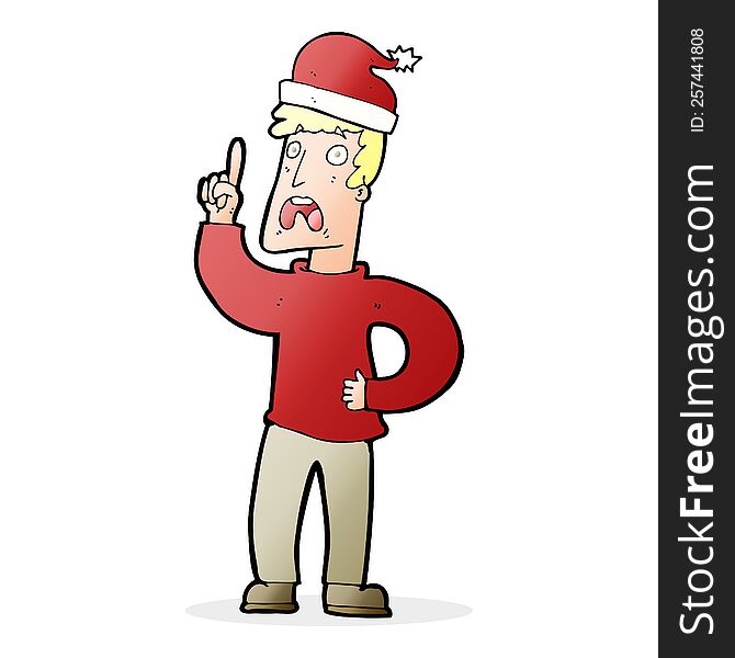 cartoon man getting ready for christmas. cartoon man getting ready for christmas