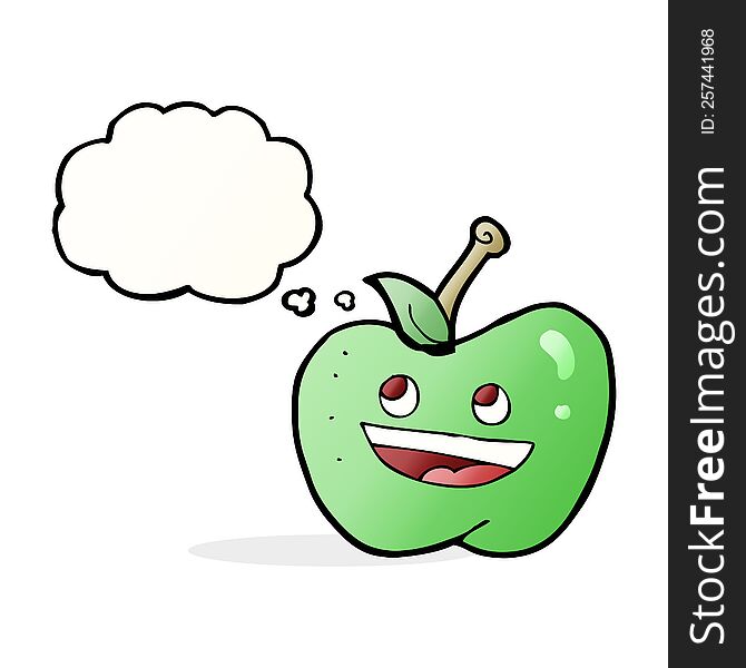 Cartoon Apple With Thought Bubble