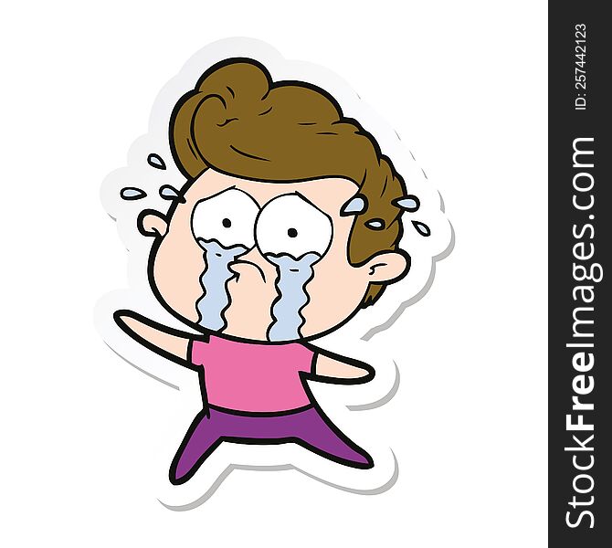 sticker of a dancing crying man