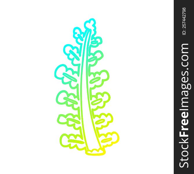 Cold Gradient Line Drawing Cartoon Plant