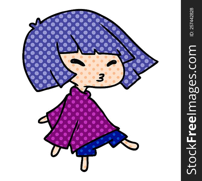 Cartoon Of A Cute Kawaii Girl