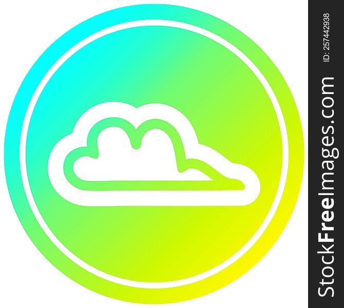 weather cloud circular icon with cool gradient finish. weather cloud circular icon with cool gradient finish