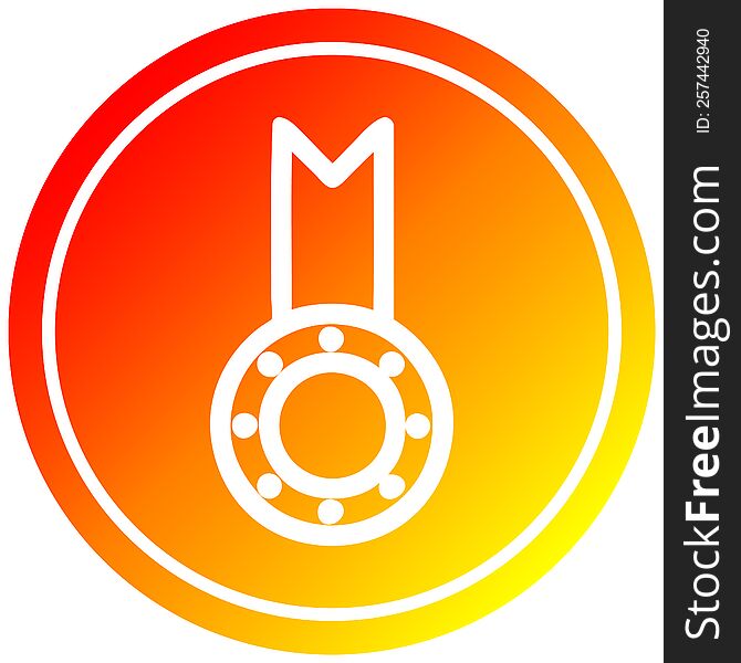 Medal Award Circular In Hot Gradient Spectrum