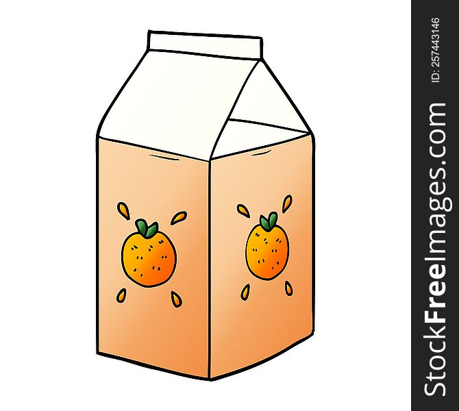 cartoon orange juice carton. cartoon orange juice carton
