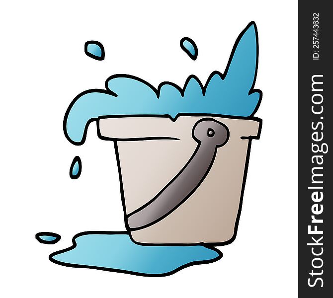 cartoon doodle bucket of water