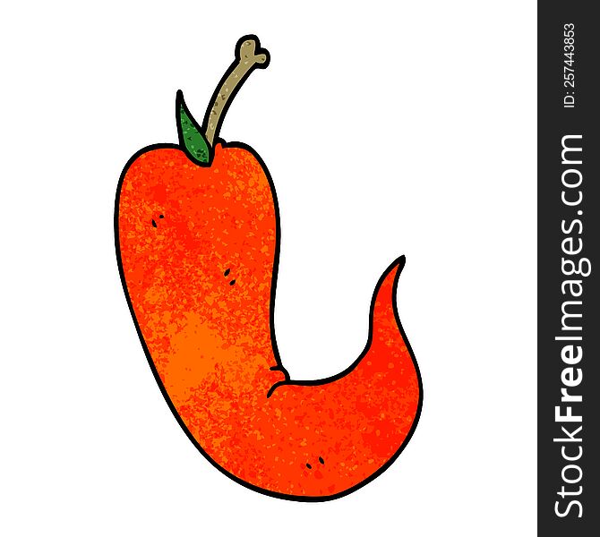 cartoon doodle red hot chilli pepper