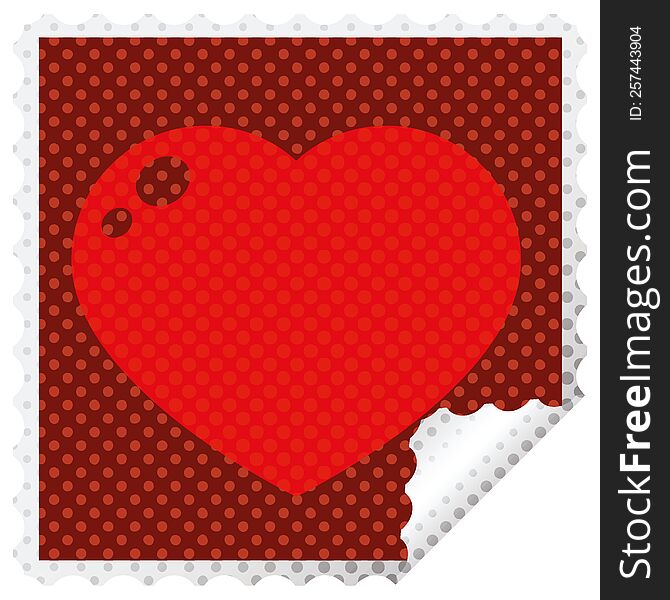 heart peeling sticker graphic vector illustration square peeling sticker. heart peeling sticker graphic vector illustration square peeling sticker