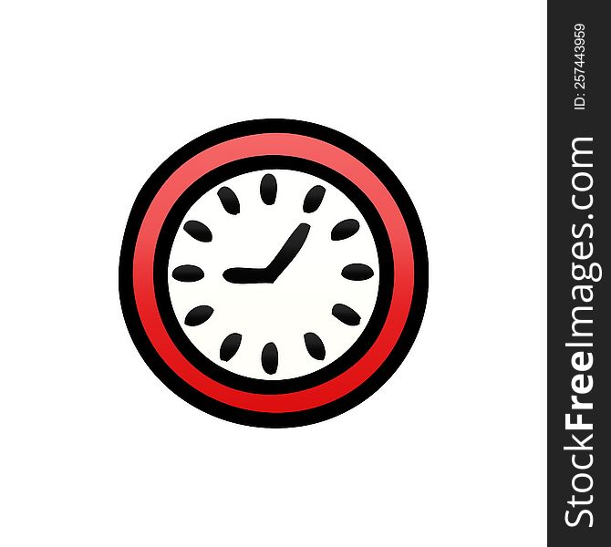 gradient shaded cartoon of a wall clock