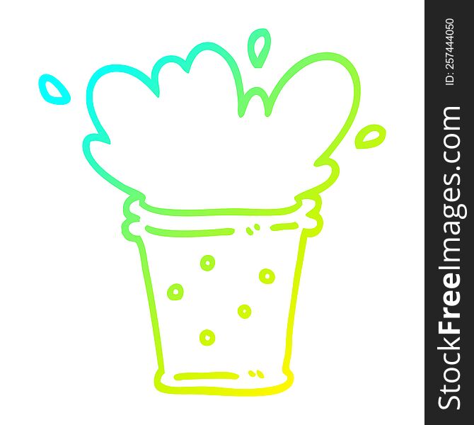 cold gradient line drawing cartoon fizzy drink