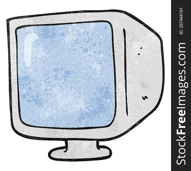 textured cartoon old computer monitor