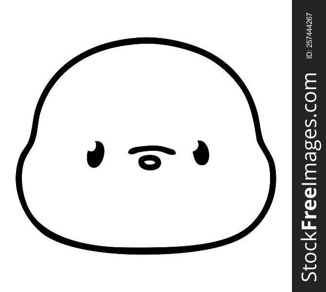 cute line doodle of a little seal face. cute line doodle of a little seal face
