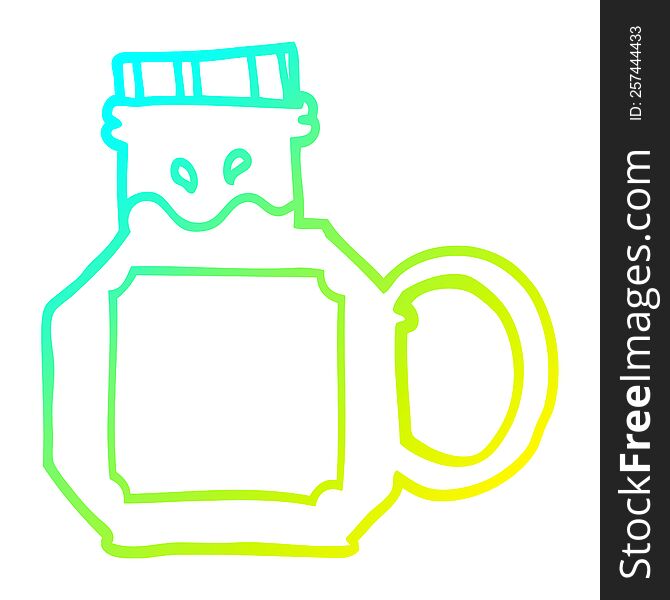 Cold Gradient Line Drawing Cartoon Green Potion