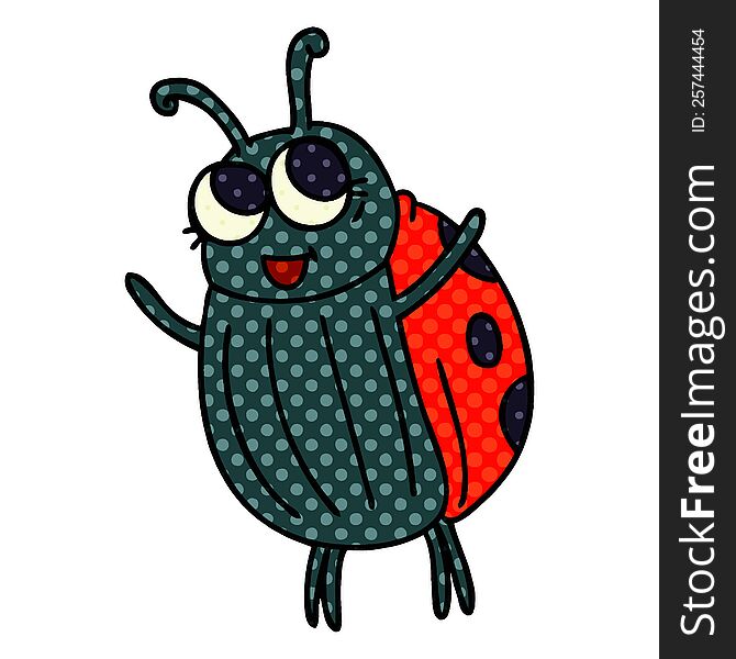 quirky comic book style cartoon ladybird