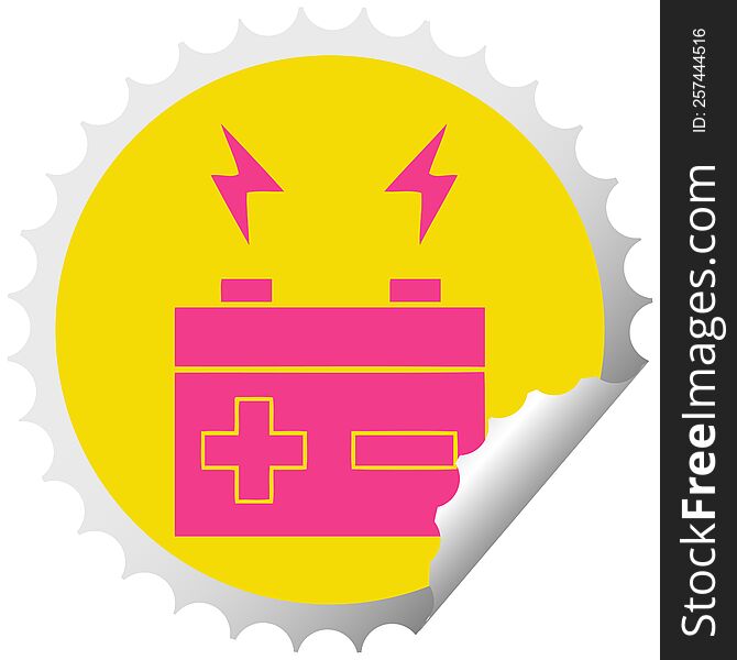 Circular Peeling Sticker Cartoon Electrical Battery