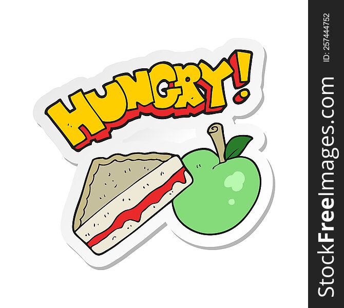 Sticker Of A Cartoon Packed Lunch