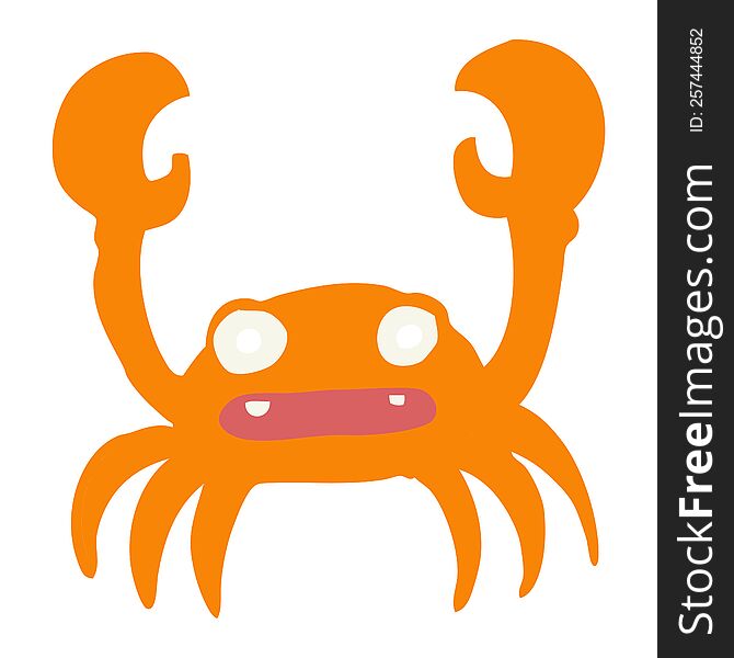 flat color style cartoon crab