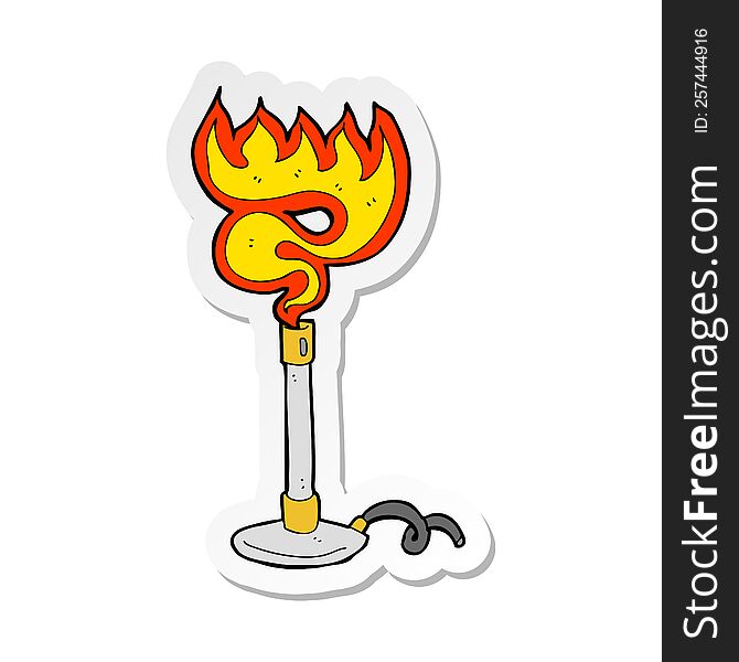 Sticker Of A Cartoon Bunsen Burner