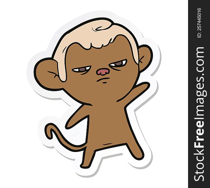 Sticker Of A Cartoon Monkey