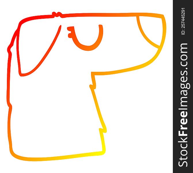 Warm Gradient Line Drawing Cartoon Dog Face