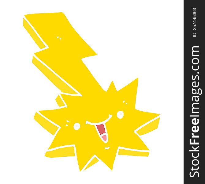 Flat Color Style Cartoon Lightning Strike