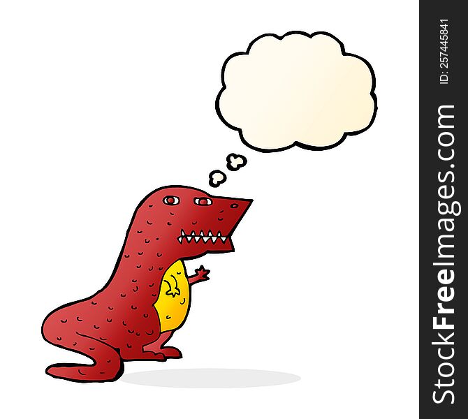 cartoon dinosaur with thought bubble