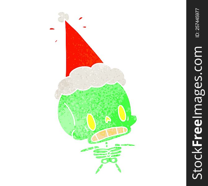 Christmas Retro Cartoon Of Kawaii Skeleton