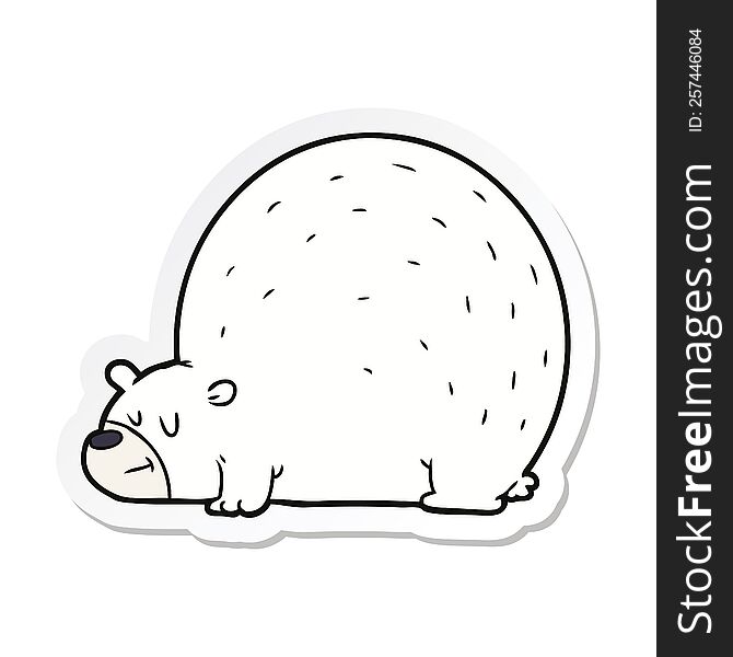 Sticker Of A Polar Bear Cartoon