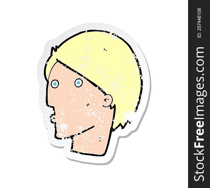 Retro Distressed Sticker Of A Cartoon Surprised Face