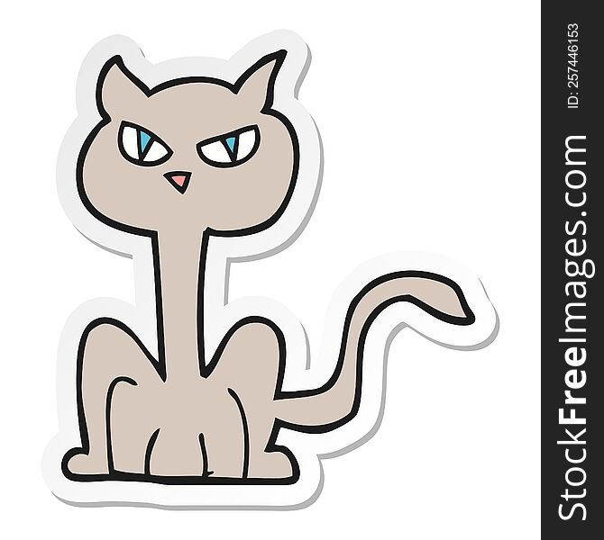 sticker of a cartoon angry cat