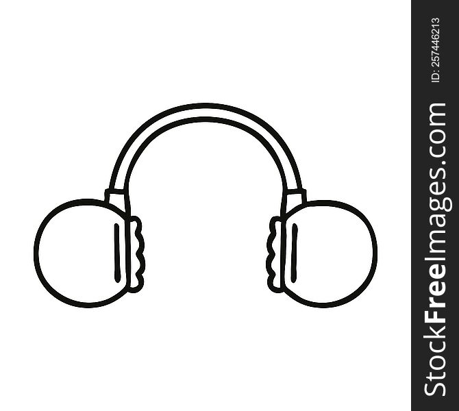 line drawing cartoon retro headset