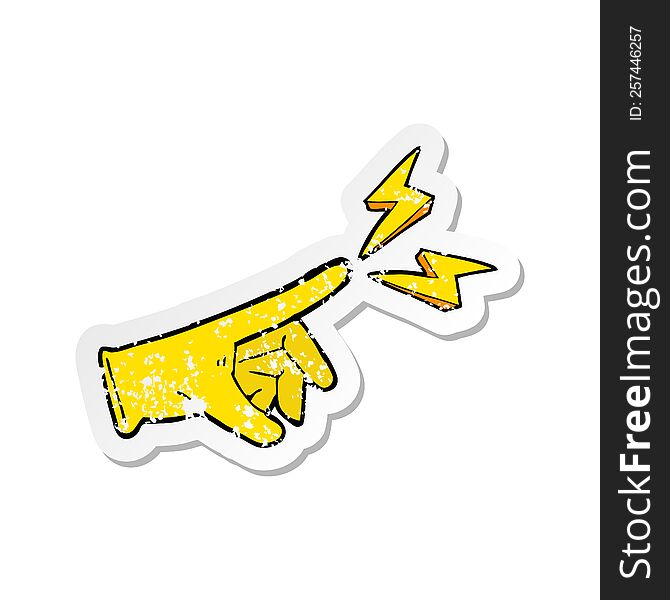 Retro Distressed Sticker Of A Cartoon Rubber Glove