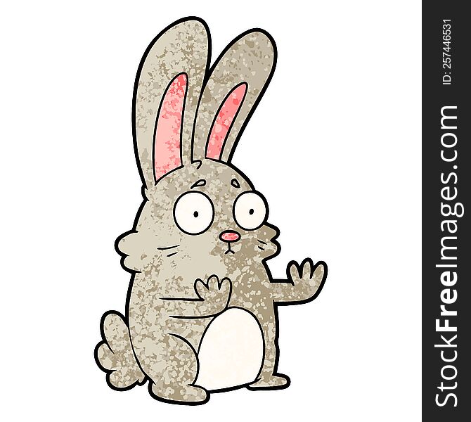cartoon scared rabbit. cartoon scared rabbit