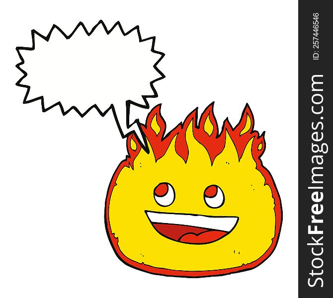 cartoon fire border with speech bubble