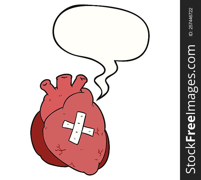 cartoon heart with speech bubble. cartoon heart with speech bubble