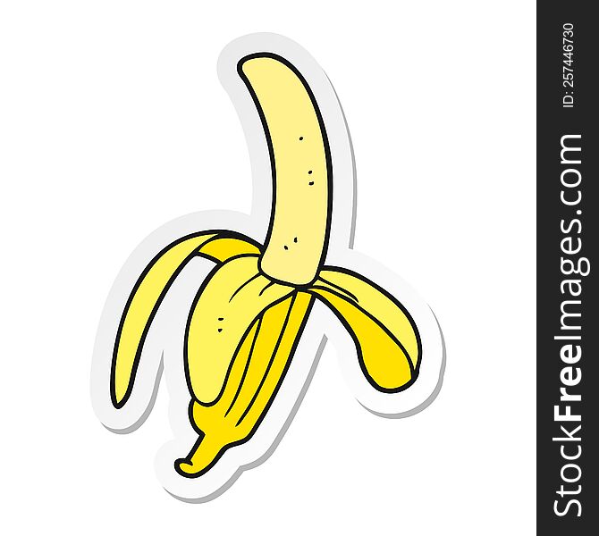 sticker of a cartoon banana