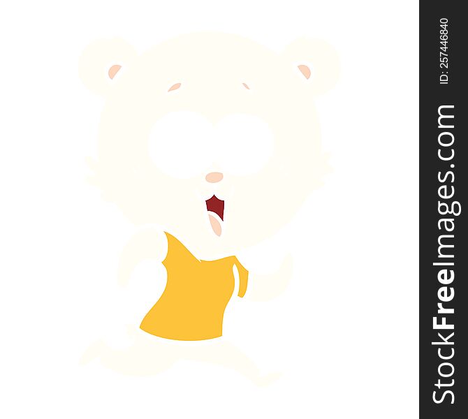 Laughing Teddy  Bear Flat Color Style Cartoon
