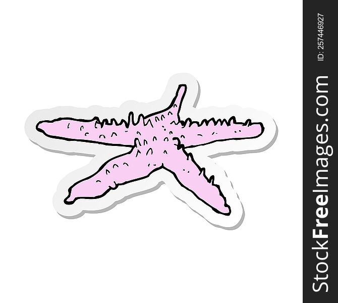 Sticker Of A Cartoon Starfish