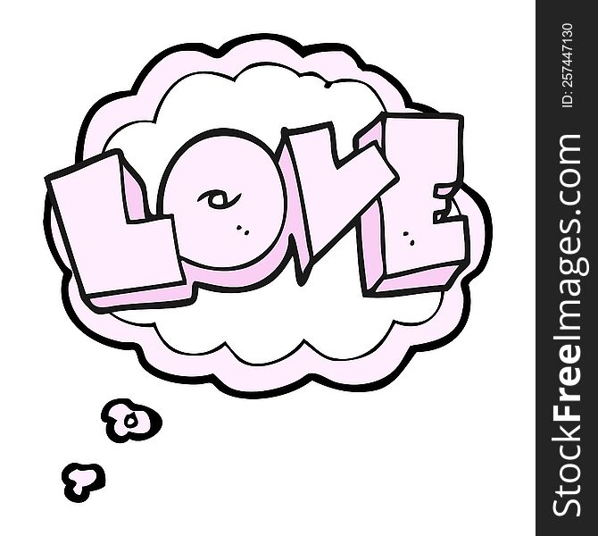 thought bubble cartoon love sign