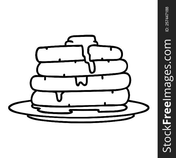 Cartoon Stack Of Pancakes With Butter