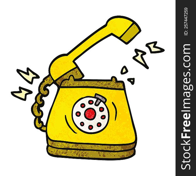 Cartoon Doodle Ringing Telephone