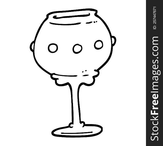 black and white cartoon metal goblet