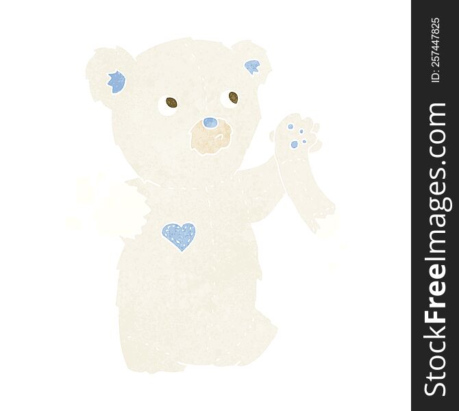 Cartoon Teddy Polar Bear With Torn Arm