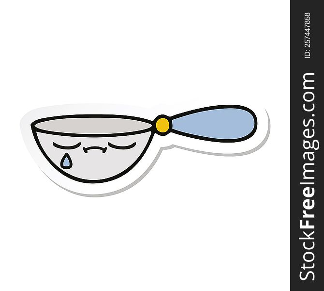 Sticker Of A Cute Cartoon Measuring Spoon