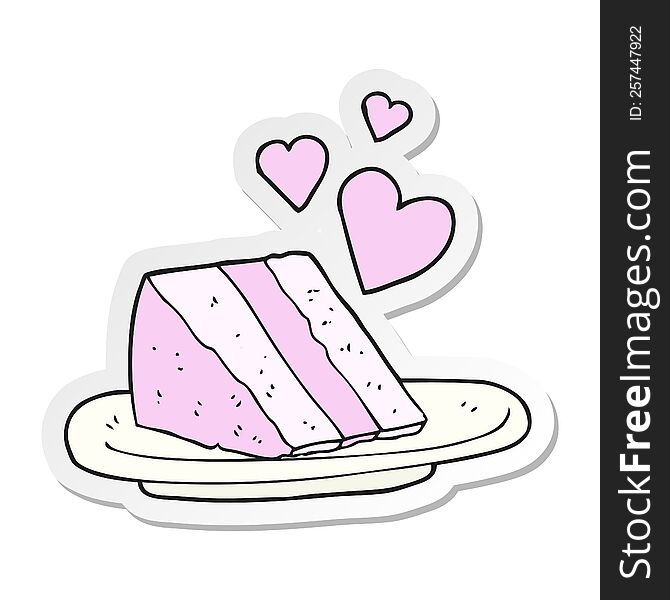 sticker of a cartoon lovely cake