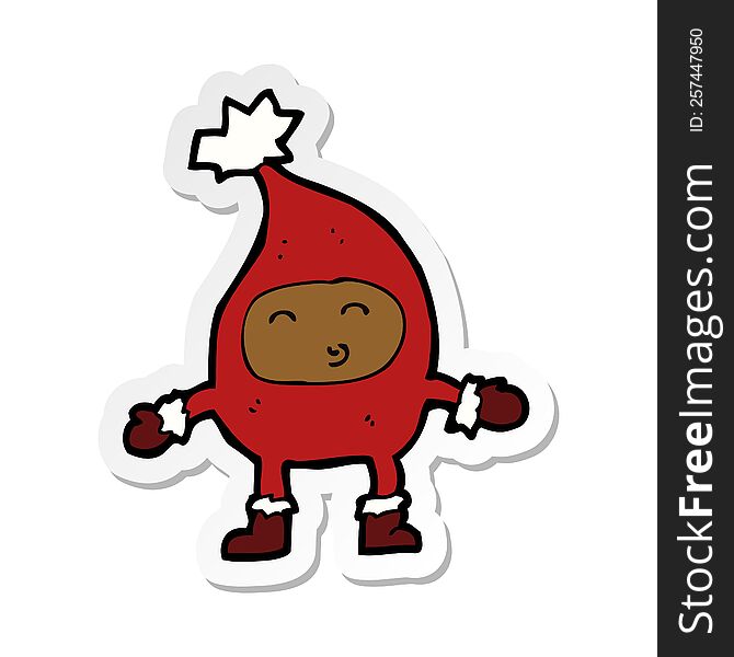 sticker of a cartoon funny christmas character