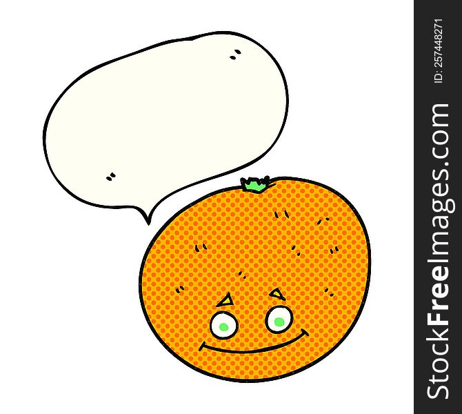 freehand drawn comic book speech bubble cartoon orange