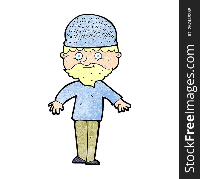 Cartoon Man In Winter Hat