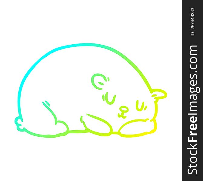 cold gradient line drawing sleepy polar bear