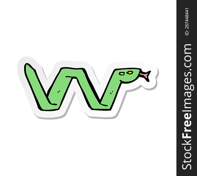 sticker of a cartoon snake symbol