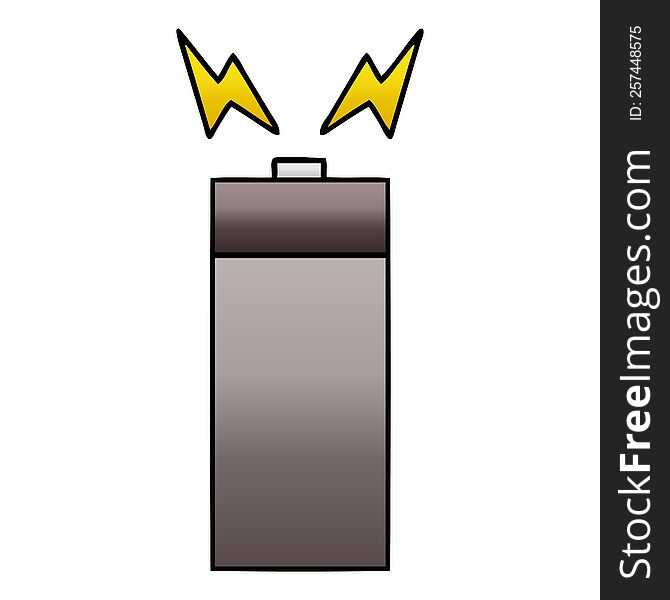 Gradient Shaded Cartoon Old Battery